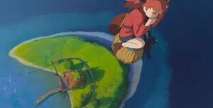 Mary flies off on her broomstick, traveling betwee worlds